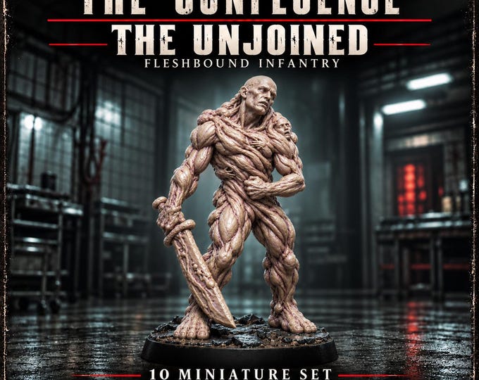 The Unjoined | 10 Flesh Horror Infantry Resin Miniatures | 32mm Grimdark Unit | The Confluence | HGM Exclusive