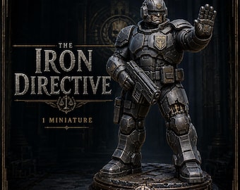 The Iron Directive 32mm Armoured Law Enforcer Resin Miniature – Legends of Judgement – HGM Exclusive
