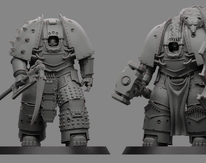 Exterminator Terminators RESCALED Squad to 80 Percent Body and 90 Percent Head - Sedivalle - Tabletop Wargaming for Grimdark | OPR | Sci-fi