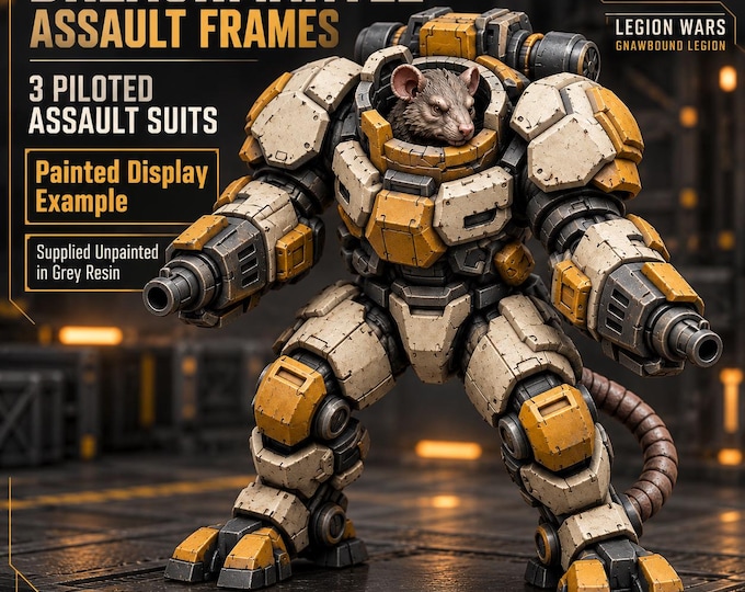 Gnawbound Breachmantle Assault Frames | Choose 1 of 3 or Full Unit | Sci-Fi Rat Mech Resin Miniatures | HGM Original