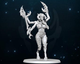 Mysterious Mistress Demon of Excess - WildMesh - Sci-Fi Grimdark Character Miniature