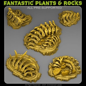 Fossilised Monster RocksWargaming Terrain Objectives | Fantastic Plants and Rocks | PathFinder | Mini | Dungeons and Dragons | Fantasy | RPG