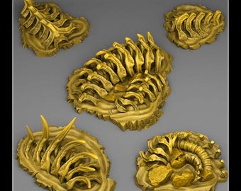 Fossilised Monster RocksWargaming Terrain Objectives | Fantastic Plants and Rocks | PathFinder | Mini | Dungeons and Dragons | Fantasy | RPG
