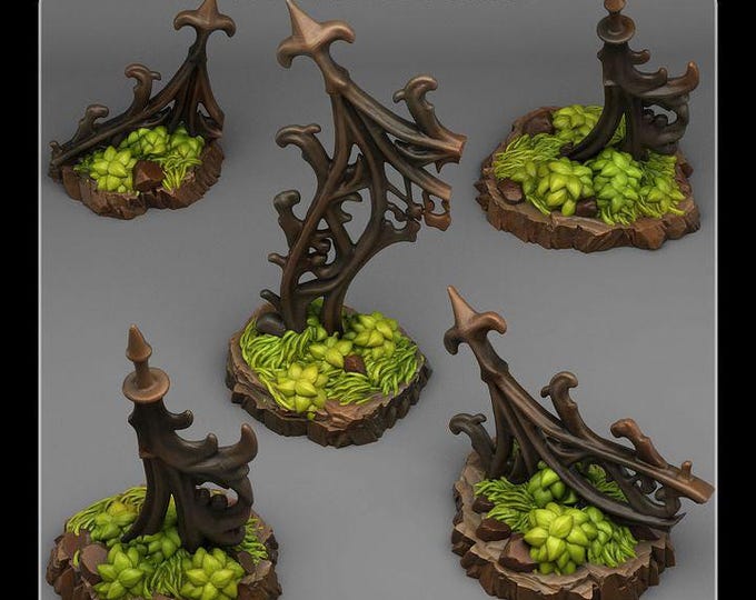 Gothic Gate Ruins Wargaming Scatter Terrain Objectives | Fantastic Plants and Rocks | PathFinder | Mini | Dungeons and Dragons | Fantasy