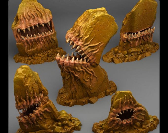Carnivorous Stones Wargaming Terrain Objectives | Fantastic Plants and Rocks | PathFinder | Mini | Dungeons and Dragons | Fantasy | RPG