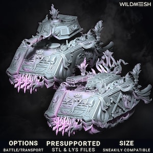 Chaos Battle / Transporter Tank Miniature - Chaos Of Excess - Wildmesh Wildmesh Tabletop Wargaming for Grimdark Alternative OPR