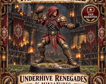 Underhive Renegades Fantasy Football Team | Choose 1 of 16 Poses or All 16 | 32mm Resin Miniatures | HGM Exclusive