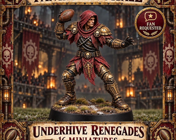Underhive Renegades Fantasy Football Team | Choose 1 of 16 Poses or All 16 | 32mm Resin Miniatures | HGM Exclusive
