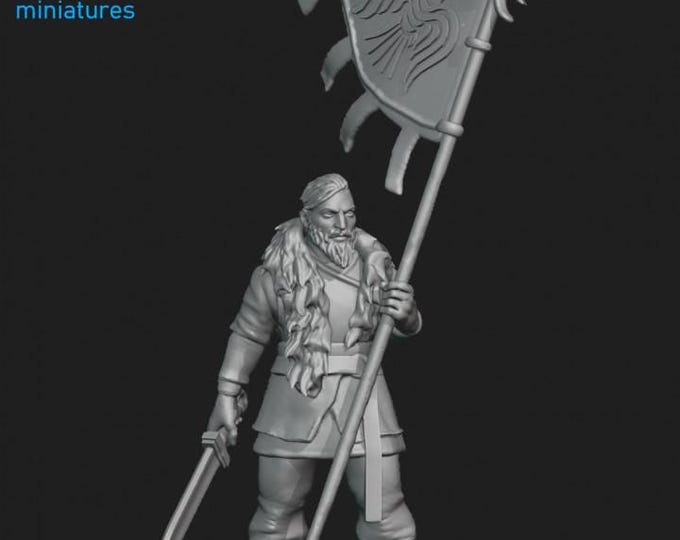 Viking Standard Bearer - Frigid Miniatures - Tabletop Wargaming for Grimdark | Alternative  | OPR Sci-Fi mini