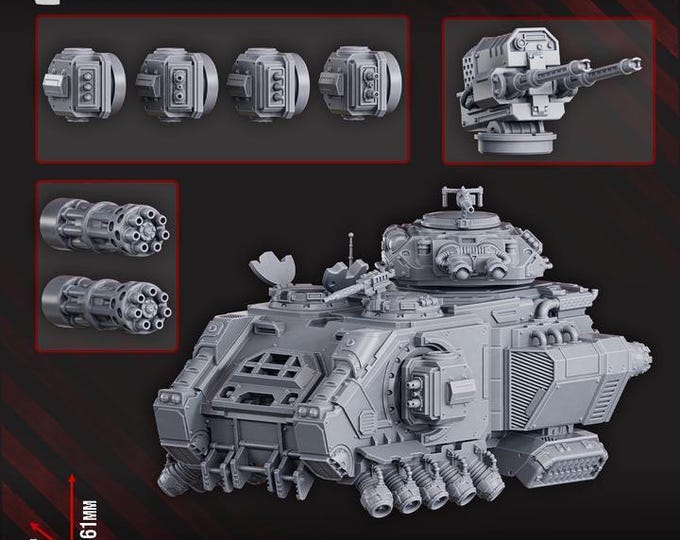 Hover APC RP-8 "Rapid Pulsar" - Grimdark - DakkaDakka - Sci-Fi Grimdark Vehicle