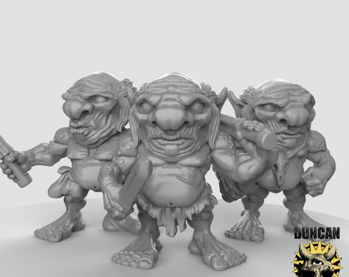 Xvarts With Short Swords | Duncan Shadow| PathFinder | Mini | Tabletop Wargaming | Dungeons and Dragons | Resin | Fantasy | RPG