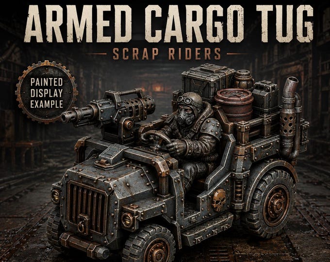 Armed Cargo Tug | Scrap Riders 32mm Resin Sci-Fi Utility Vehicle | HGM Exclusive