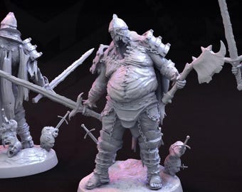 Masochistic Plate Death Knights - Fantasy Miniature  - Mini Monster Mayhem - Tabletop Wargaming for Grimdark OPR Sci-Fi & Fantasy Resin Mini