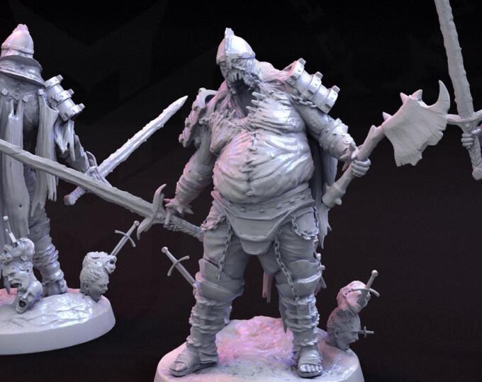 Masochistic Plate Death Knights - Fantasy Miniature  - Mini Monster Mayhem - Tabletop Wargaming for Grimdark OPR Sci-Fi & Fantasy Resin Mini