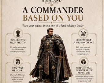 Create Your Own Commander - Personalised Face Miniature - Custom Resin Wargaming Model