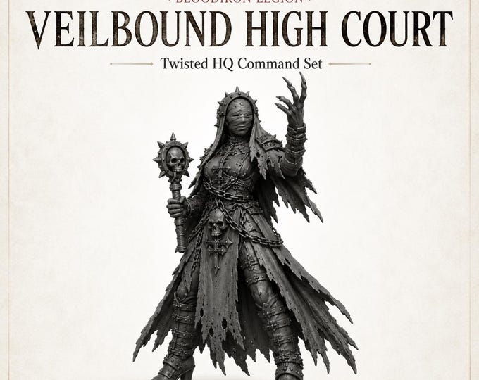 Veilbound High Court - BloodIron Legion - Grey Resin Miniatures - HGM Exclusive - Legion Wars - OPR Compatible Grimdark Wargame Models