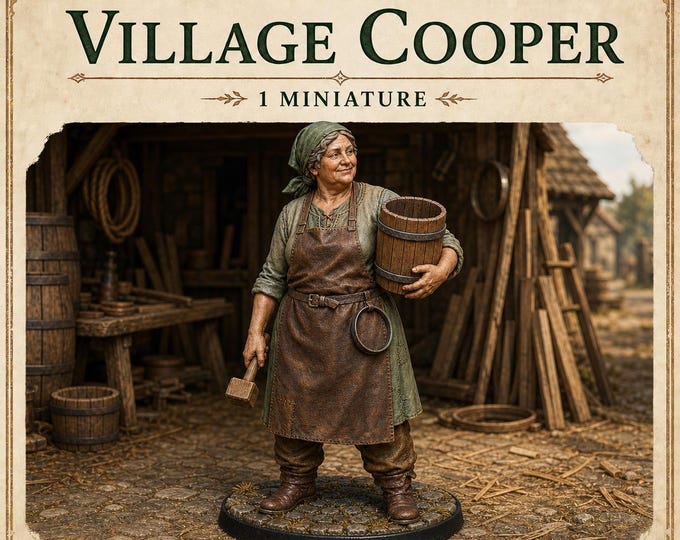 Lowroad Village Cooper | Medieval Fantasy NPC | HGM Resin Miniature
