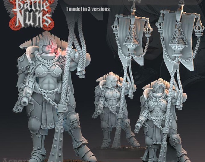 Sister Stavrophore Cross Bearer - Across the Realms - New Release July 25  - Sci-Fi OPR Grimdark compatible - Tabletop Wargaming Grimdark