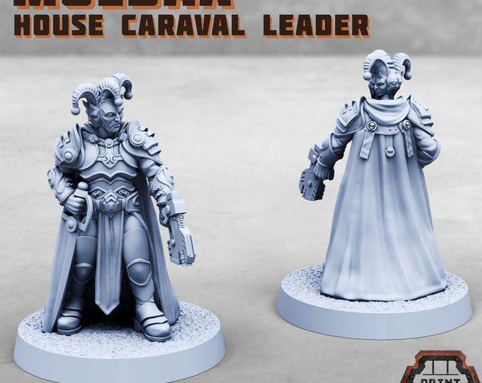 Moldax - House Caraval Leader - Print Minis - Grimdark - Print Minis - Sci-Fi Grimdark Character Miniature