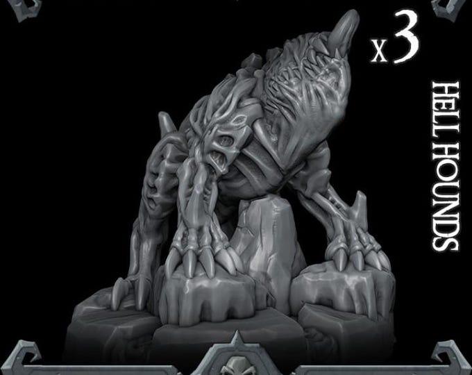 Hell Hound 3 Pack - Rocket Pig Games - Tabletop Wargaming for Grimdark | OPR Sci-Fi & Fantasy Resin Mini