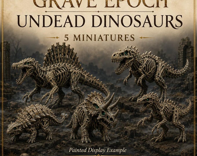 Grave Epoch Undead Dinosaurs - HGM Exclusive Resin Fantasy Monster Miniatures - 5