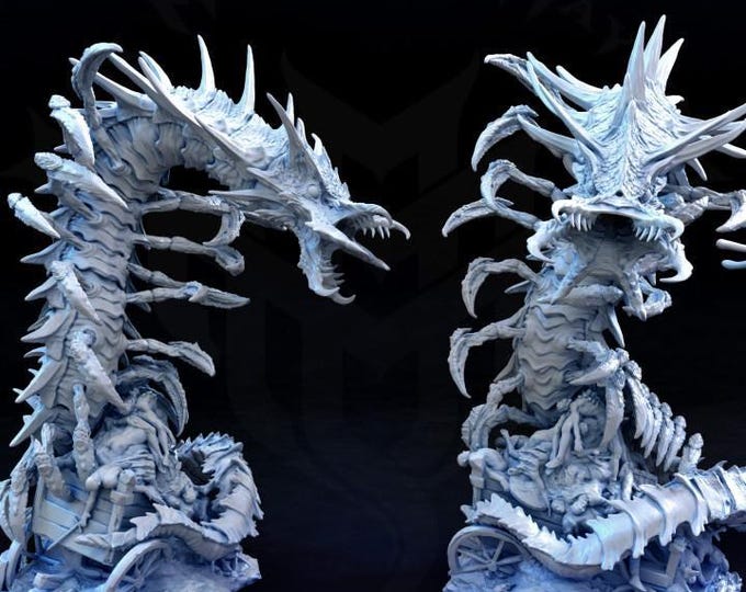 Remorhaz Fantasy Miniature  - Mini Monster Mayhem - Tabletop Wargaming for Grimdark | OPR Sci-Fi & Fantasy