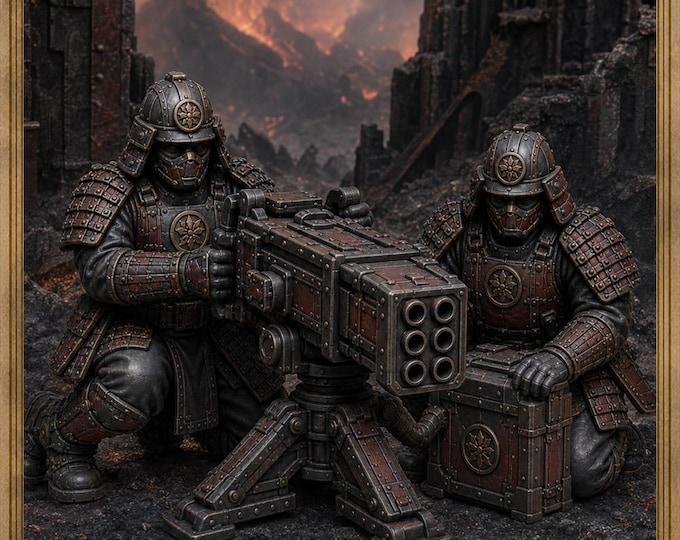 Ashen Kensei Heavy Weapons Teams | Choose 1 or Full 5 | Sci-Fi Samurai Resin Miniatures