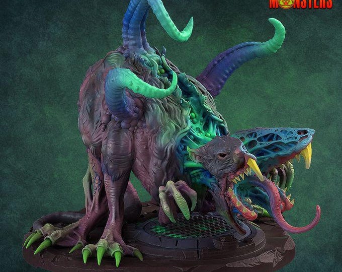 Chaos Spawn Mutant Rat Miniature | for Fantasy | Grimdark | fDnD RPG | Sci -fi - Print Your Monsters -