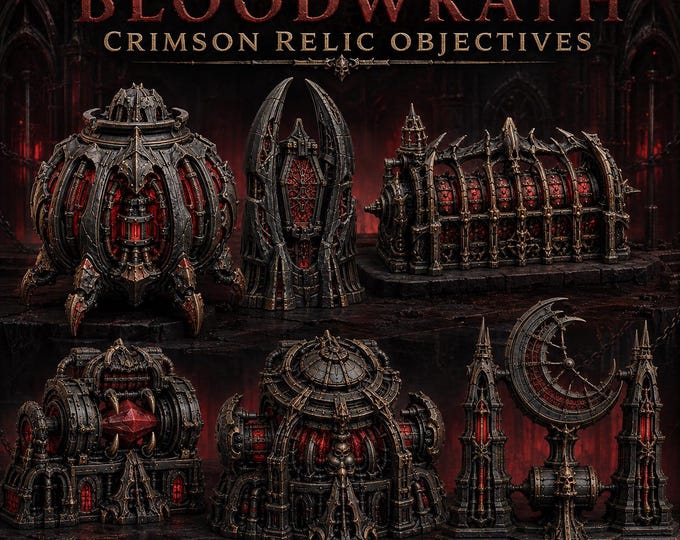 HGM Bloodwrath Crimson Relics | 6-Piece Objective Set | HGM Exclusive