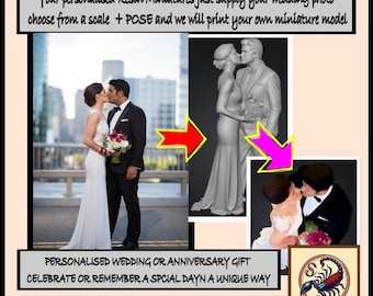 Personalised Wedding Anniversary Gift - Resin Miniature of your special day- Exclusive Highland Gaming Minis - Statue