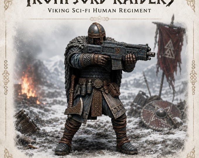 Ironfjord Raiders Viking Sci-Fi Miniatures  - Stone Legion - Legion Wars - Exclusive Highland Gaming Minis - Tabletop Grimdark OPR Sci-Fi