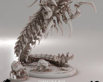 Centipede Queen - Deep Hive - Oshunaminis - Tabletop wargaming miniature for Grimdark | OPR | Sci-fi | Alien | Bug | Resin 3D Printed Mini