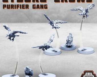 Cyborg Crows - Purifier Gang - Print Minis - Tabletop Wargaming Miniature for Grimdark | OPR | Sci-fi