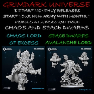 Chaos Marines Space Dwarfs - Build your Army Monthly  - Miniatures Grimdark Universe - Wild Mesh -  minis for Grimdark | OPR | Sci-fi
