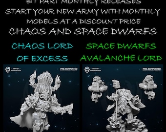 Chaos Marines Space Dwarfs - Build your Army Monthly  - Miniatures Grimdark Universe - Wild Mesh -  minis for Grimdark | OPR | Sci-fi
