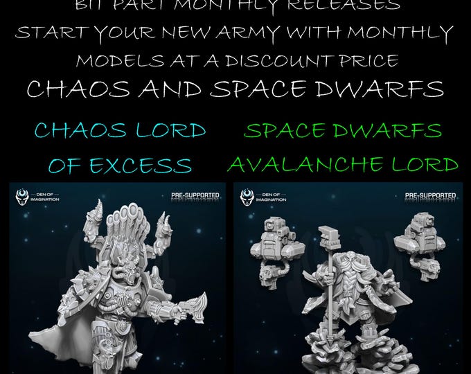 Chaos Marines Space Dwarfs - Build your Army Monthly  - Miniatures Grimdark Universe - Wild Mesh -  minis for Grimdark | OPR | Sci-fi