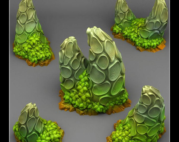 Druid Anomalies Plants Wargaming Terrain Objectives | Fantastic Plants and Rocks | PathFinder | Mini | Dungeons and Dragons | Fantasy | RPG
