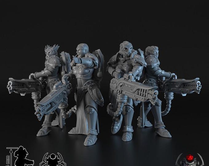 Battle Sisters Widows of Retribution Heavy Flamer Squad – Eight Legs Miniatures – Sci-Fi – Resin Unit