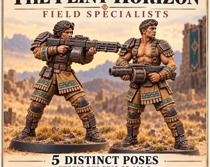 The Flint Horizon Field Specialists | Choose 1 of 5 or Full Squad | 32mm Sci-Fi Resin Miniatures | HGM Exclusive