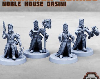 Preacher Guards - Noble House Osini - Print Minis - Grimdark - Print Minis - Fantasy Resin Miniature