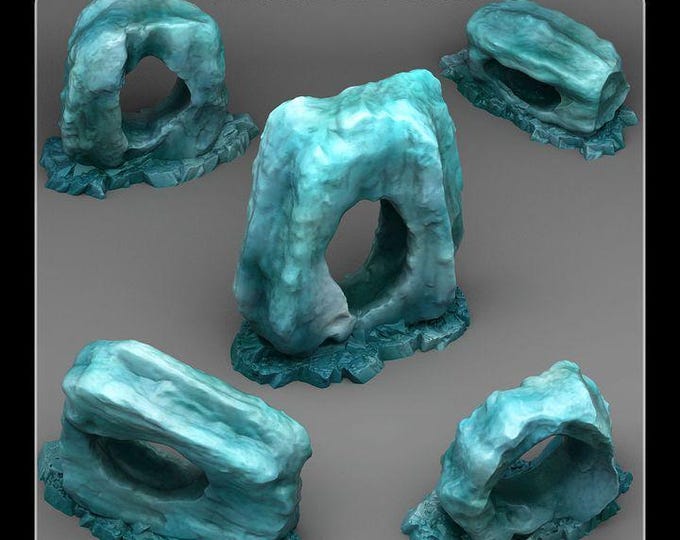 Ice Hole Rocks Wargaming Scatter Terrain Objectives - Fantastic Plants & Rocks - Fantasy Terrain Set
