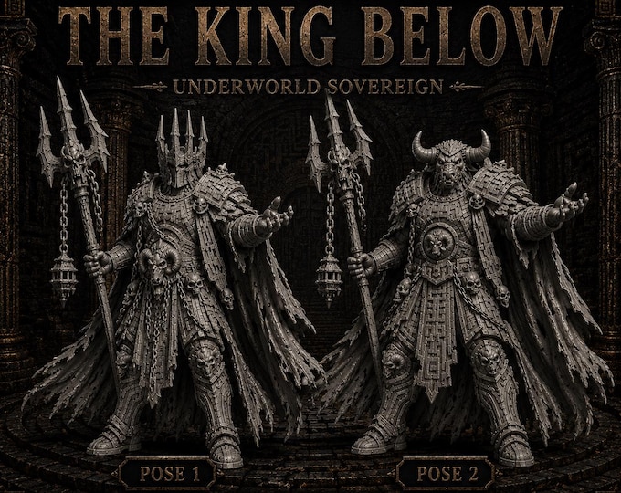 The King Below | Choose Pose 1, Pose 2 or Both | 72mm Tall 40mm Base Resin Fantasy Boss | Bronze Abyss HGM Exclusive