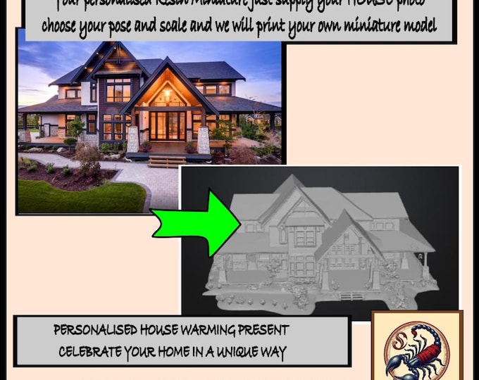 Personalised House Warming Gift - Resin Miniature of your home - Exclusive Highland Gaming Minis - Statue