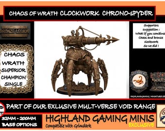 Clockwork Chrono-Spyder | Scaled Mechanical Monster | Bronze Legion | HGM Exclusive Resin Miniature