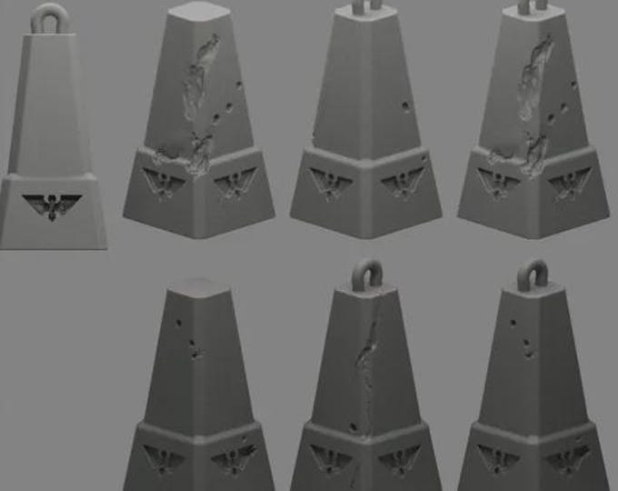 Dragons Teeth Bollards Set of Scatter Terrain - Sedivalle - Tabletop Wargaming for Grimdark | OPR | Sci-fi