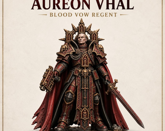 Aureon Vhal | Blood Vow Regent | Gothic Vampire Knight Resin Miniature | Red Vow | HGM Exclusive