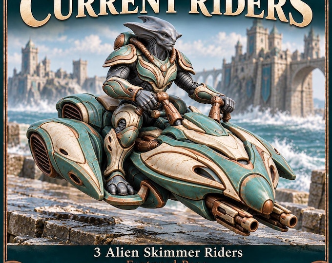Brineglass Current Riders | Choose Pose 1, 2, 3 or All 3 | Alien Skimmer Rider Resin Miniatures | HGM Exclusive