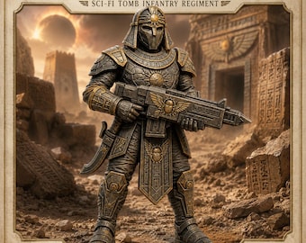 Solar Tomb Dynasty Sci-Fi Tribal Miniatures  - Stone Legion - Legion Wars - Exclusive Highland Gaming Minis - Tabletop Grimdark OPR Sci-Fi