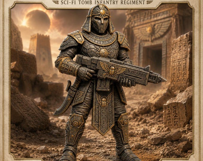 Solar Tomb Dynasty Sci-Fi Tribal Miniatures  - Stone Legion - Legion Wars - Exclusive Highland Gaming Minis - Tabletop Grimdark OPR Sci-Fi
