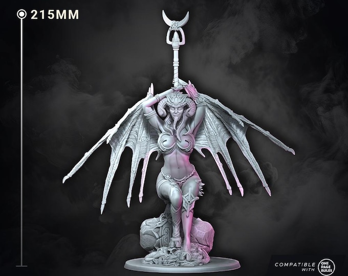 Grand Succubus Multipart Set - WildMesh Licensed 100mm Base Resin Fantasy Miniature